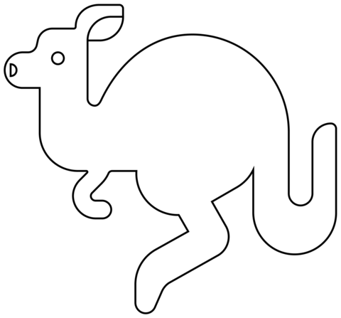 Kangaroo Emoji Coloring Page